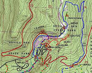 Devils Den inset map.